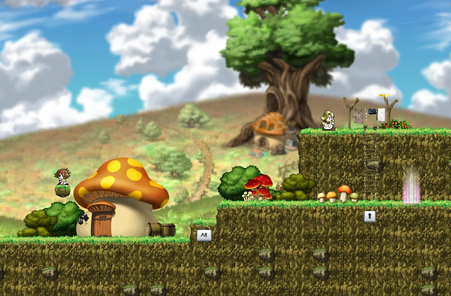 Mushroom Town - West Entrance map layout