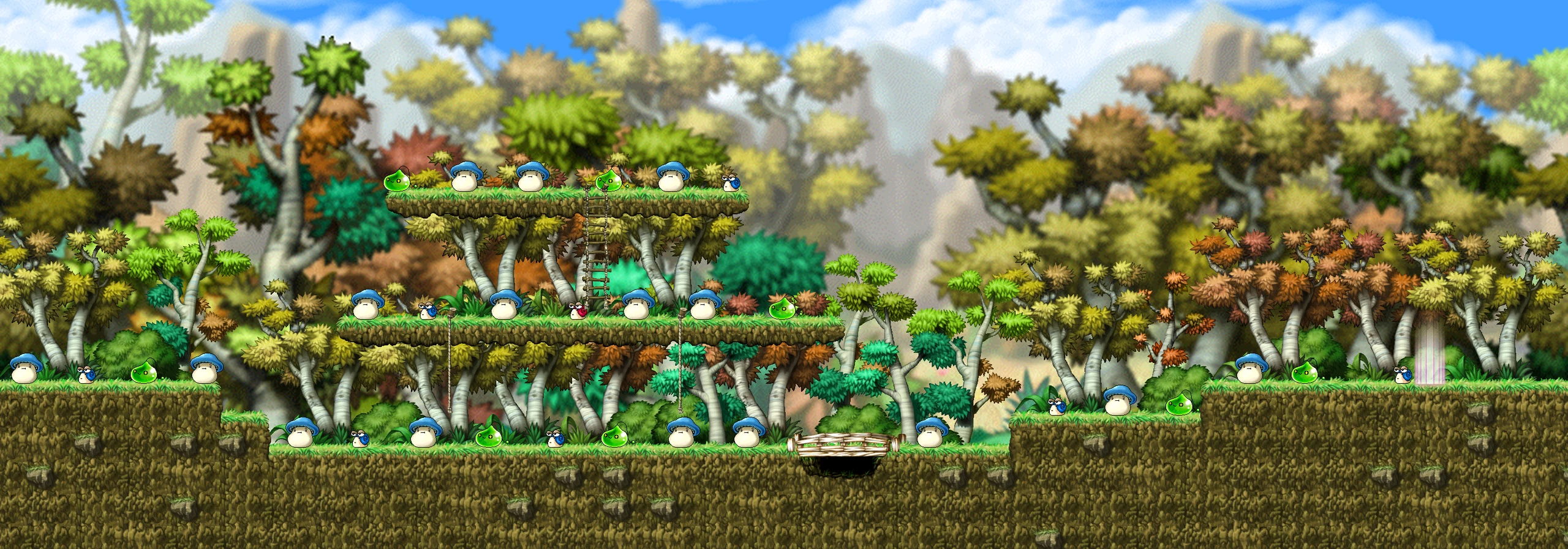 The Blue Mushroom Forest map layout