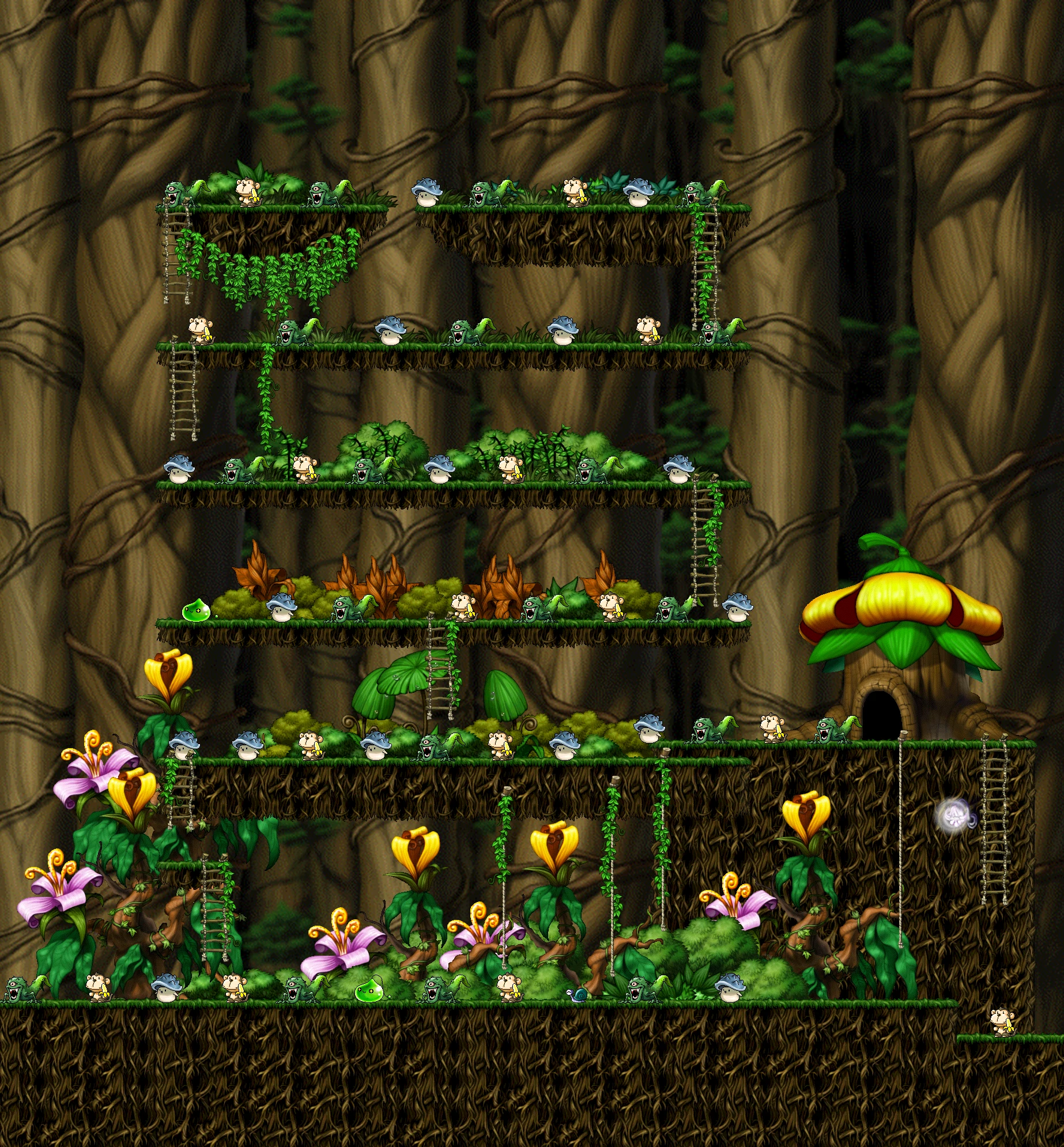 Hunting Ground in the Deep Forest II map layout